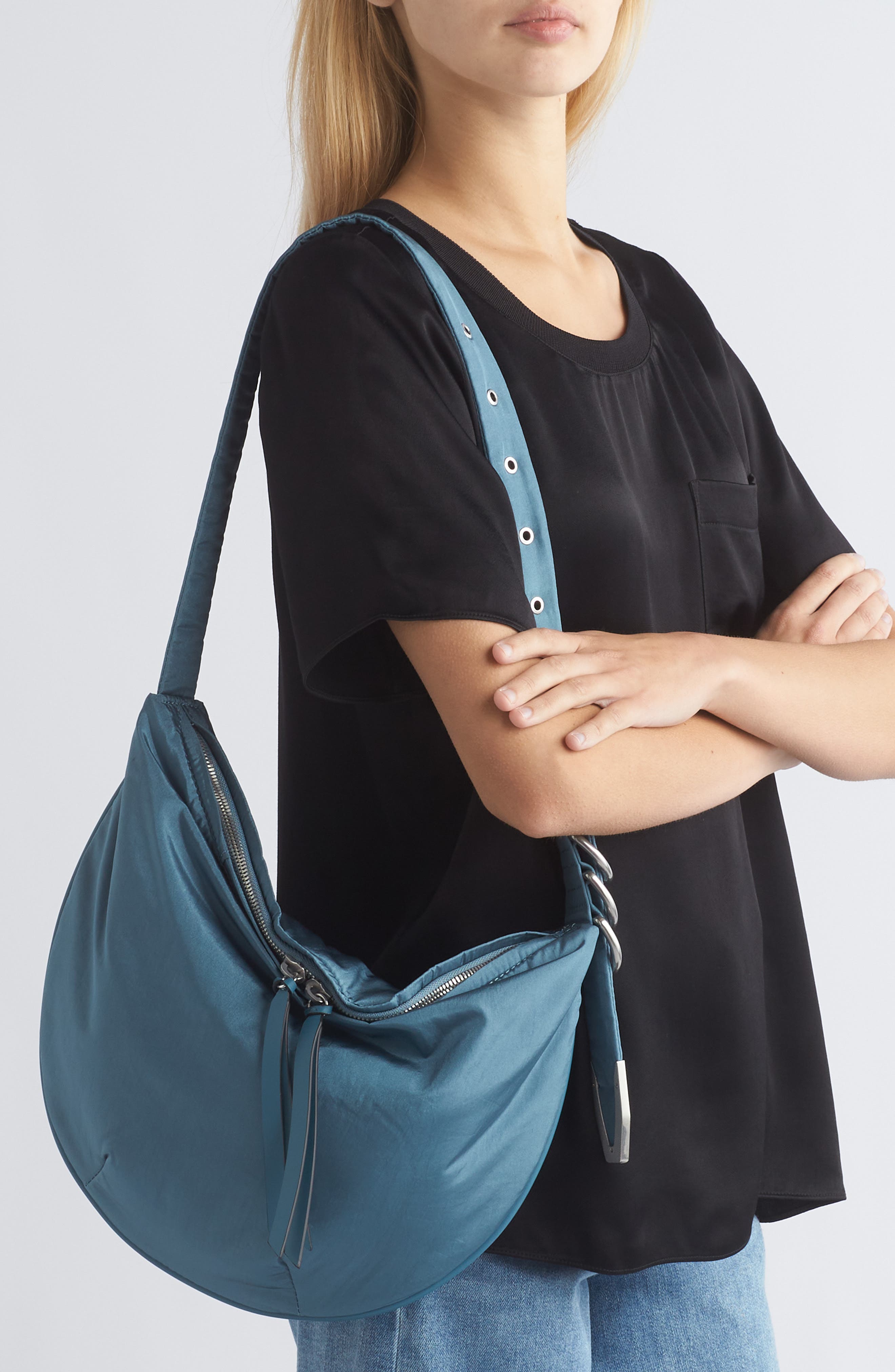 Mini Spire Hobo Bag, Alternate, color, DENIM BLUE