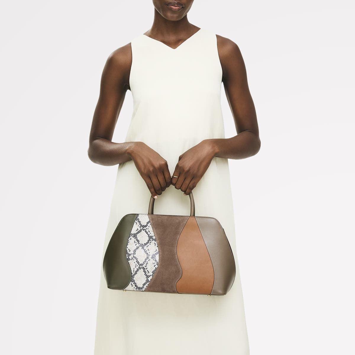 Radley Liverpool Street - Patchwork Medium Ziptop Satchel Bag, Alternate, color, Coffee