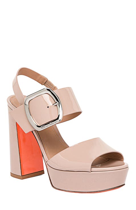 Patent leather high-heel sandal