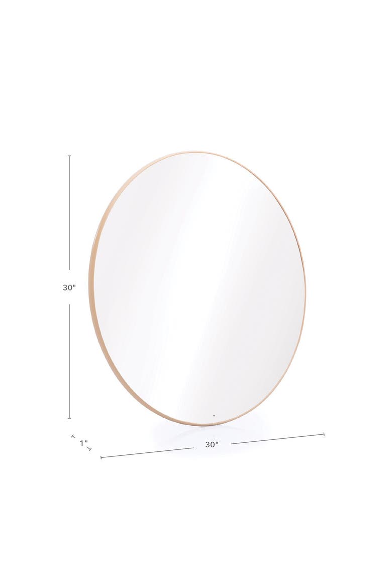 Circular Wall Mounted Mirror, Alternate, color, Brown
