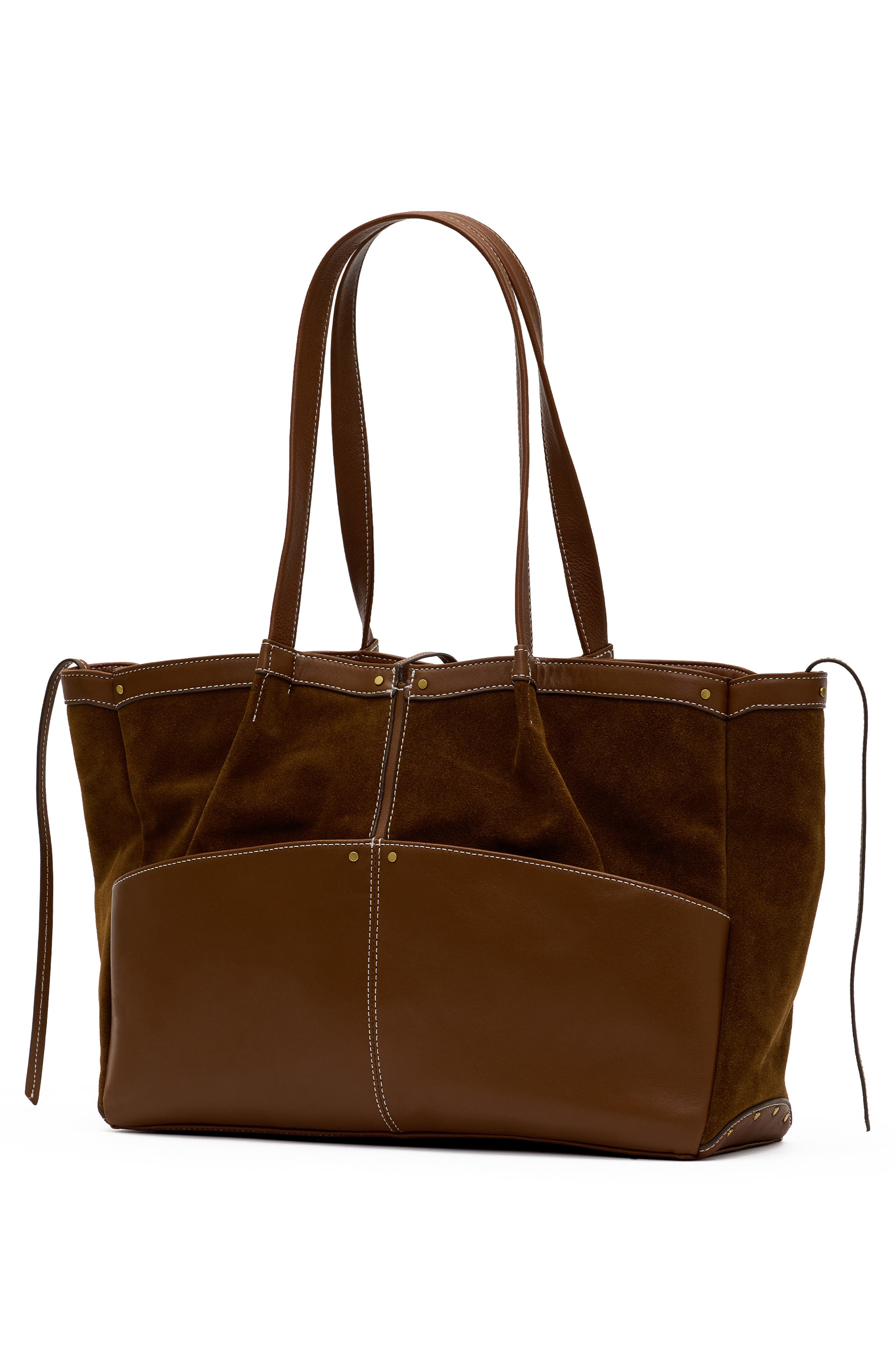 Meryl Suede Leather Carryall Tote, Alternate, color, CINNAMON SUEDE/ ANTIQUE GOLD