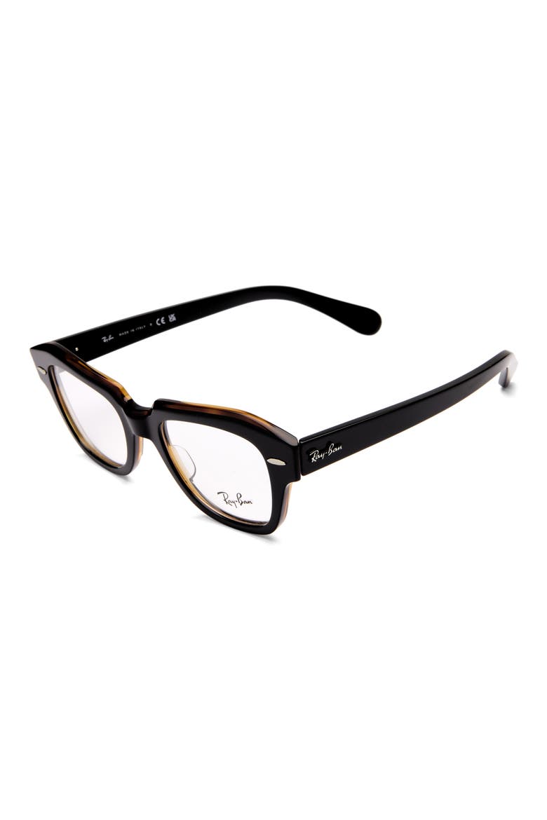 State Street 48mm Irregular Optical Glasses, Main, color, SHINY BLACK