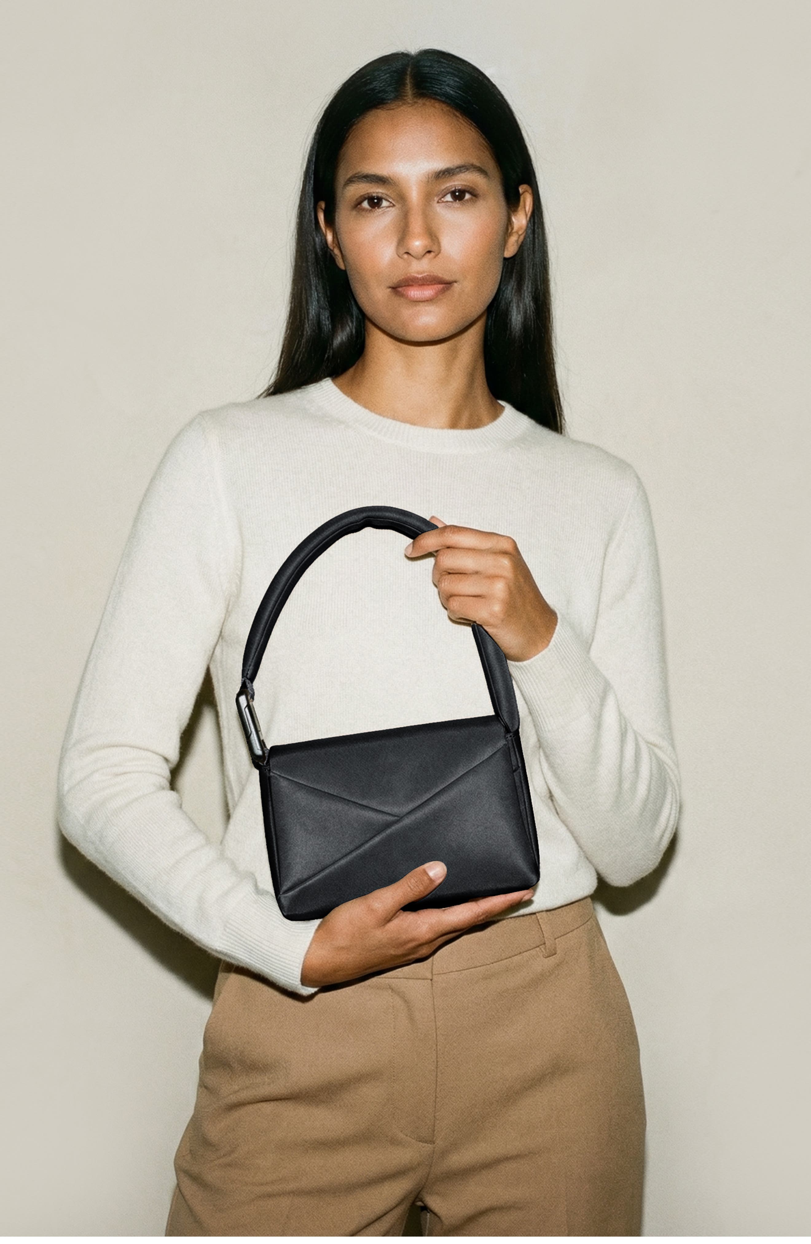 Lux and Nyx Mini Origami Flap 2-in-1 Convertible Crossbody Bag and Handbag For Women, Alternate, color, Black