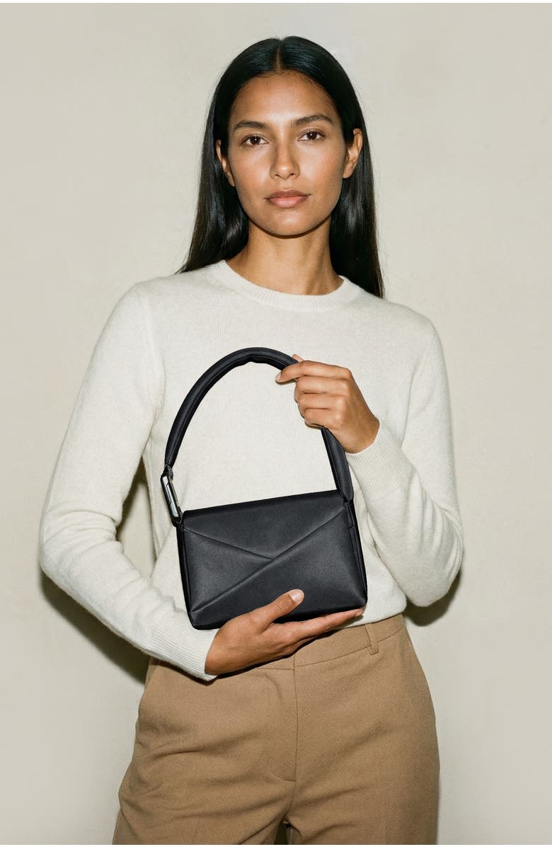 Lux and Nyx Mini Origami Flap 2-in-1 Convertible Crossbody Bag and Handbag For Women, Alternate, color, Black