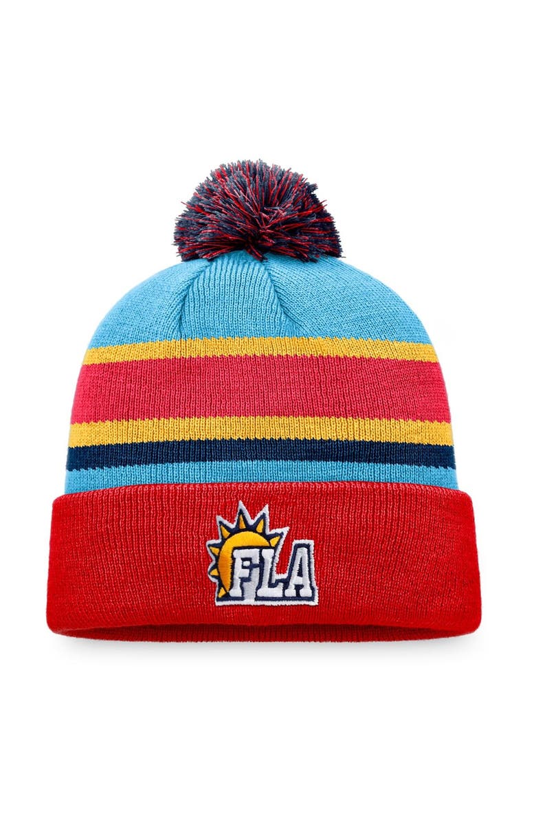 FANATICS Men's Fanatics Branded  Red Florida Panthers Special Edition 2.0 Cuffed Knit Hat with Pom, Main, color, 