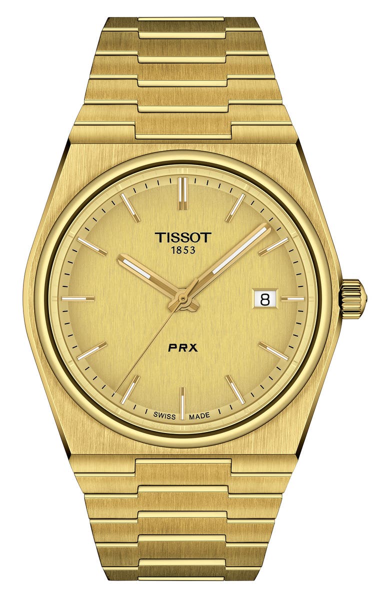 Tissot PRX Bracelet Watch, 40mm, Main, color, Yellow