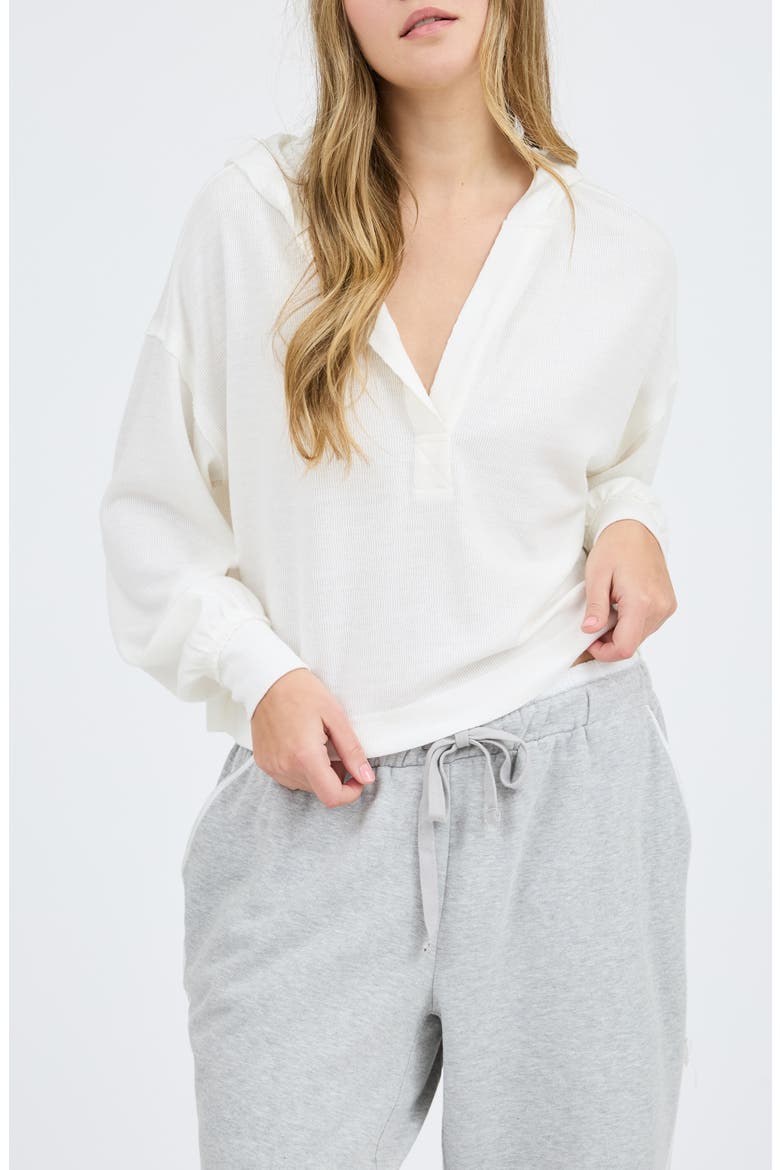 Solid Hooded Henley, Main, color, OFF WHITE