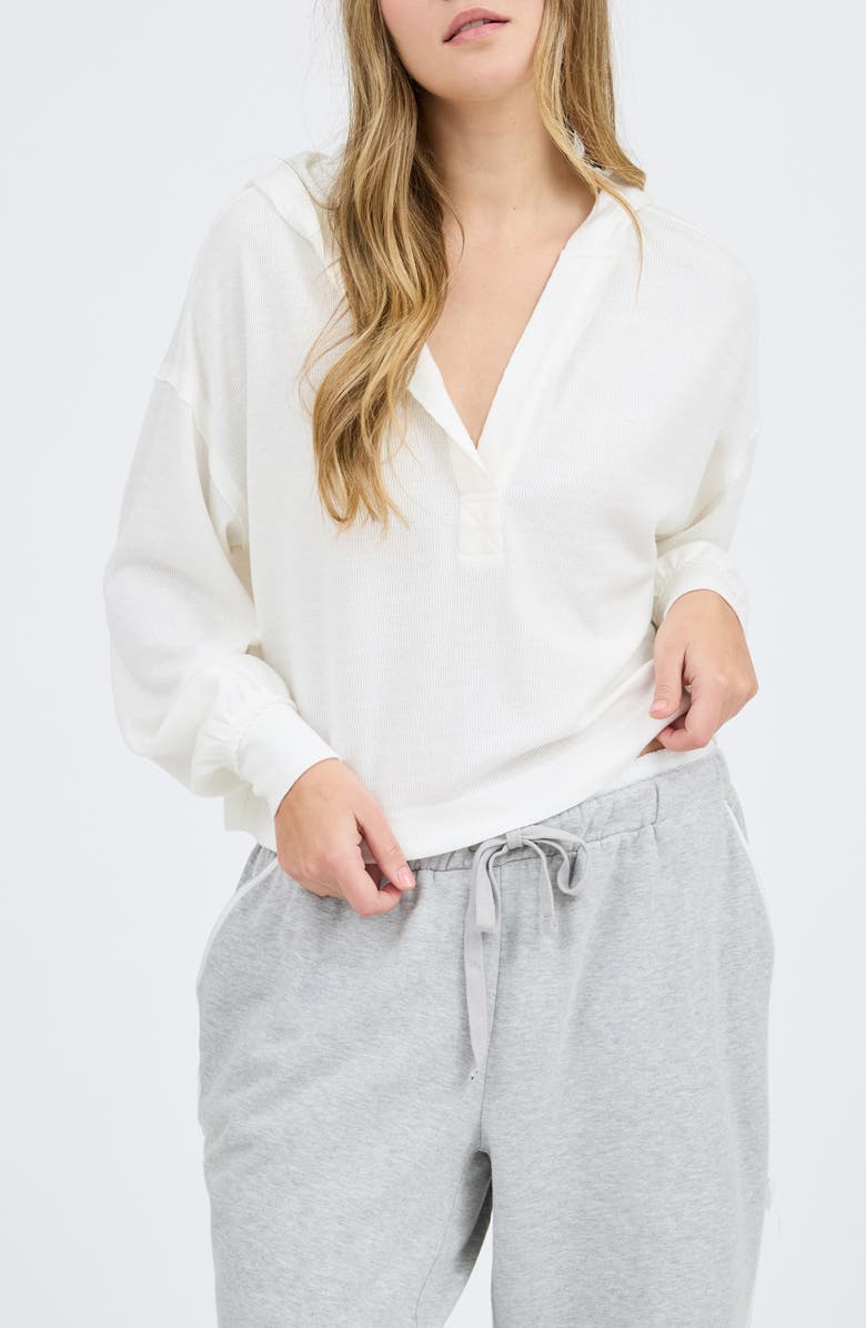 Blu Pepper Solid Hooded Henley, Main, color, 