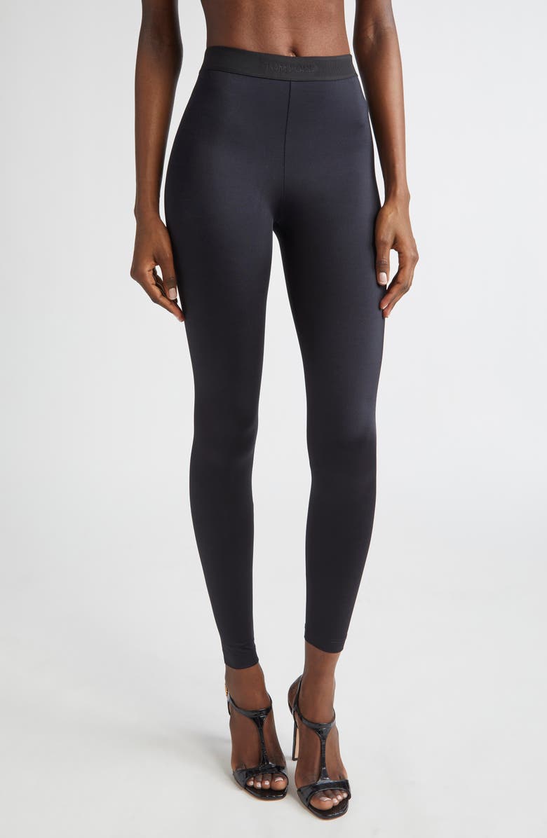 TOM FORD Signature Stretch Jersey Leggings, Main, color, Black