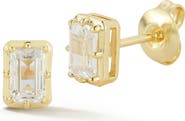SPHERA MILANO 14k Gold Plated Cubic Zirconia Stud Earrings