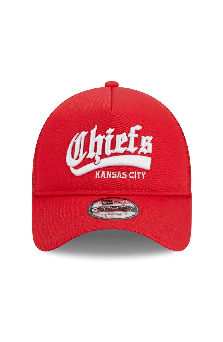New Era Men's New Era Red Kansas City Chiefs Caliber Trucker 9FORTY Adjustable Hat, Alternate, color,