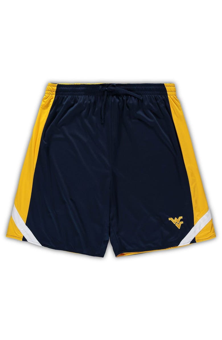 COLOSSEUM Men's Colosseum Navy/Gold West Virginia Mountaineers Big & Tall Team Reversible Shorts, Alternate, color,