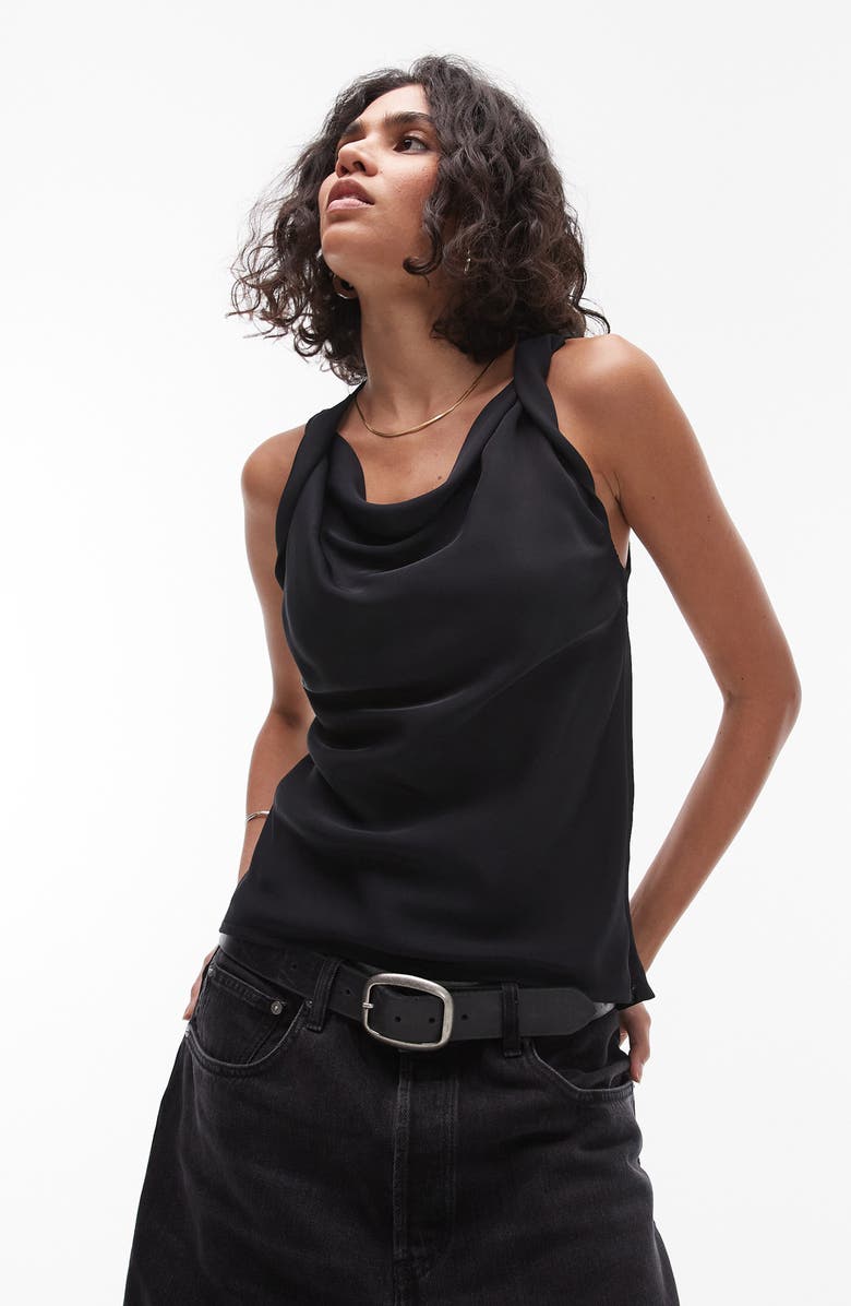 Topshop Twist Strap Sleeveless Top, Main, color,
