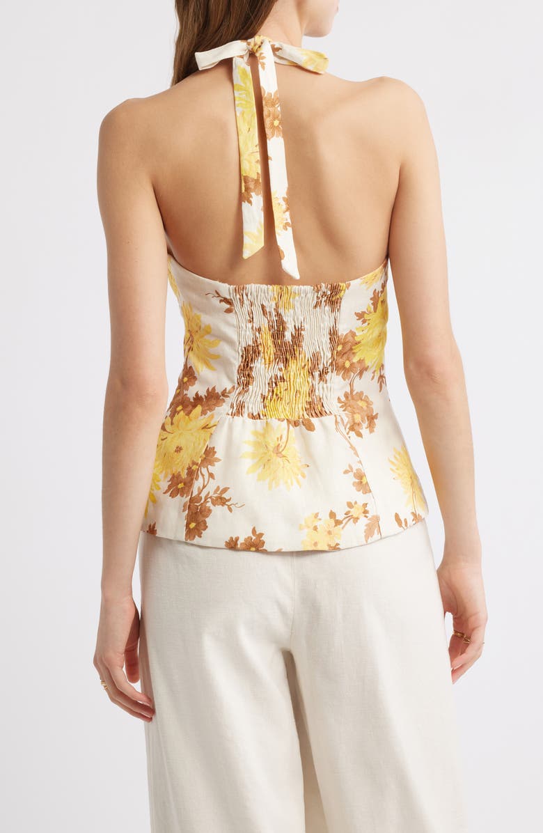 Faithfull the Brand Marie Linen Halter Top, Alternate, color, Midsummer Floral