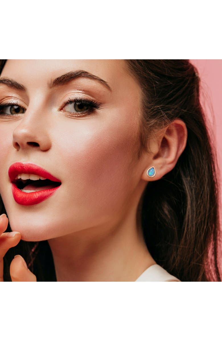 Julianna B. Blue Opal Stud Earrings 10K Rose Gold, Alternate, color, 