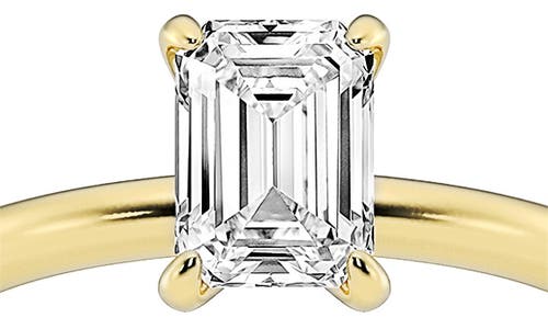 Badgley Mischka Collection Emerald Cut Lab Created Diamond Engagement Ring In Yellow