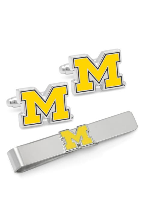 NCAA Michigan Wolverines Cuff Links & Tie Bar