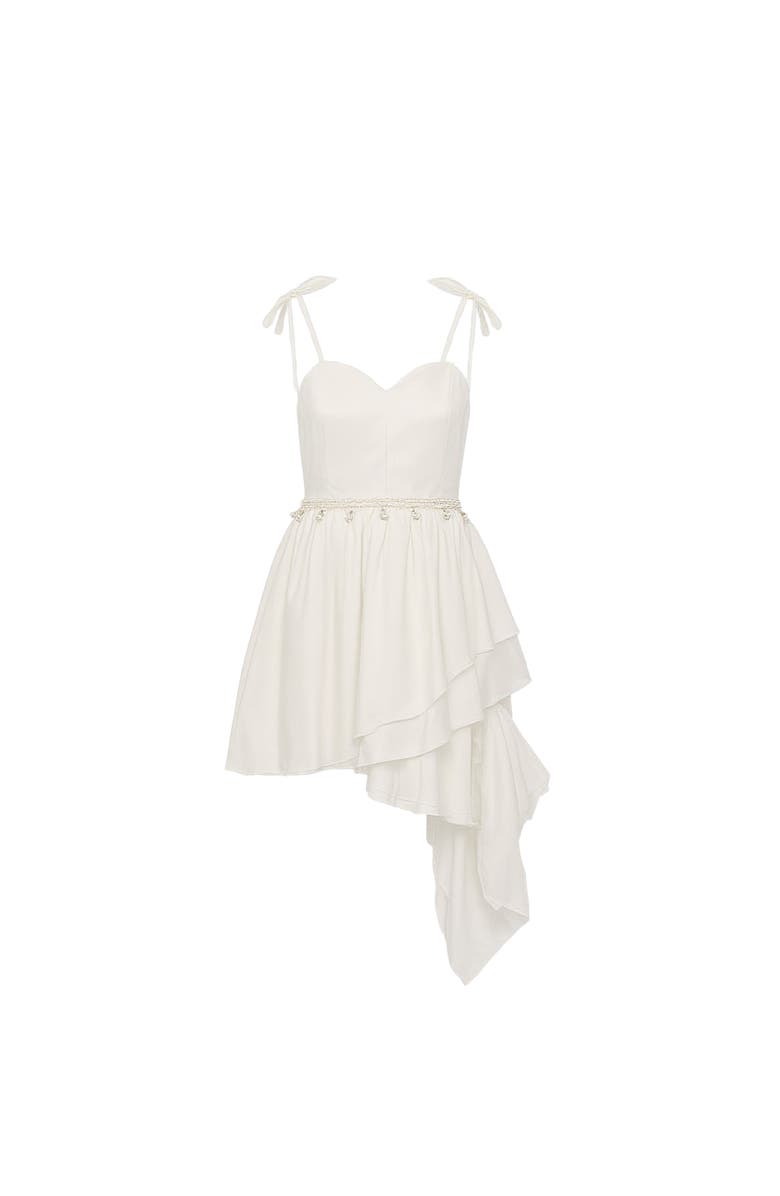 Tulleen Bow Strap Layered Dress, Main, color, White