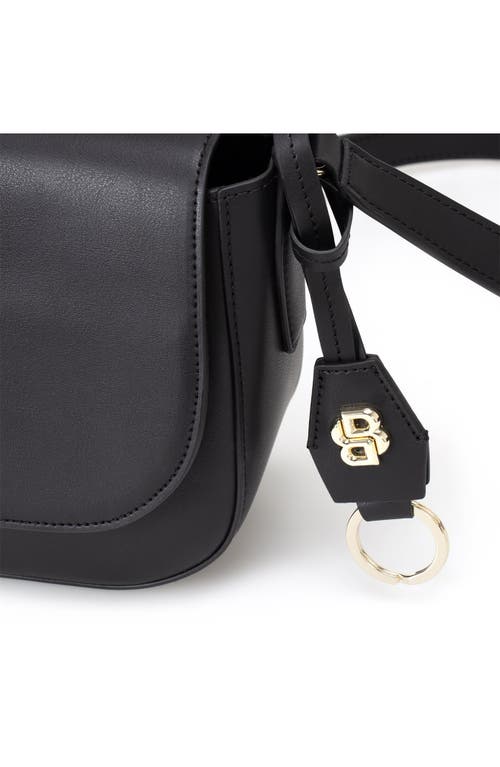 Hugo Boss Hugo Numah Leather Saddle Crossbody Bag In Black