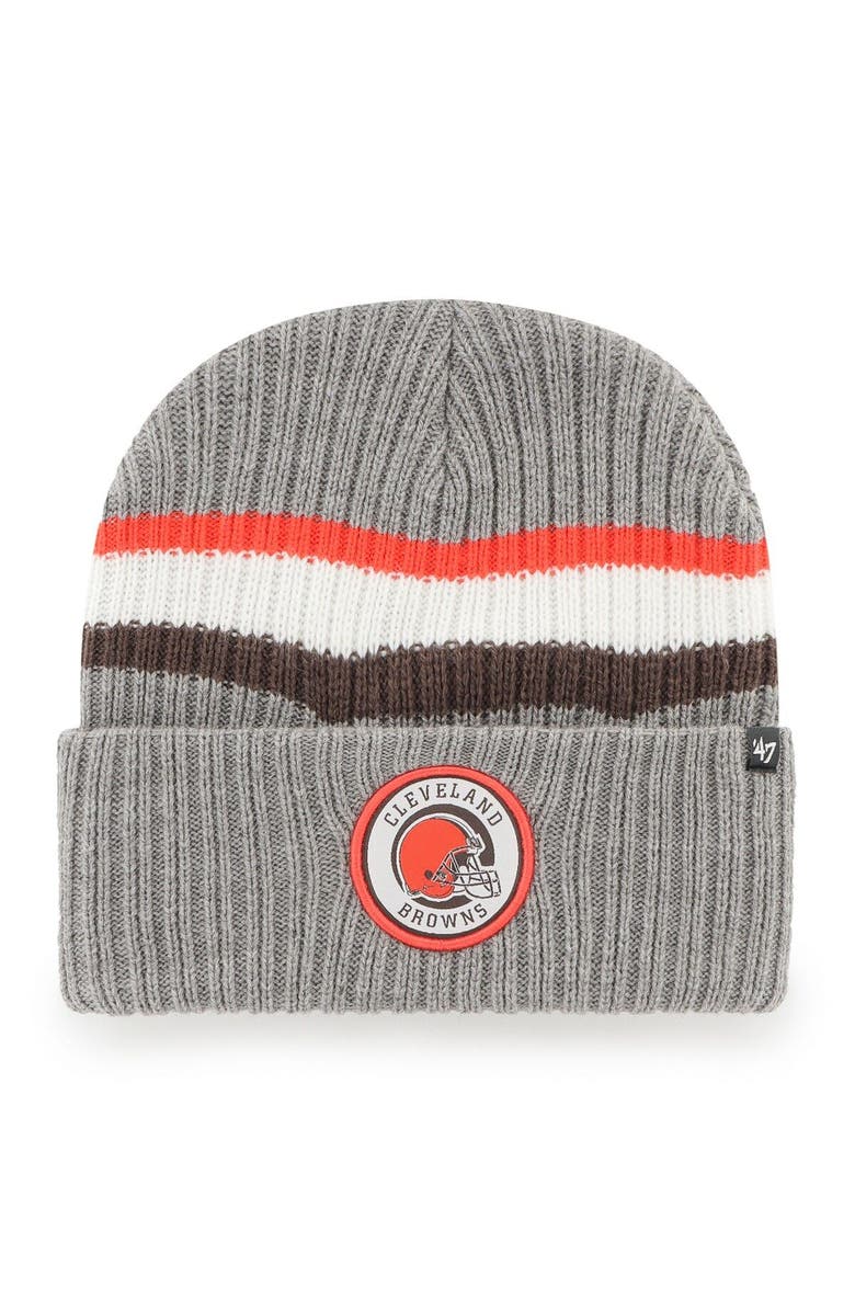 '47 Men's '47  Gray Cleveland Browns Highline Cuffed Knit Hat, Main, color, 