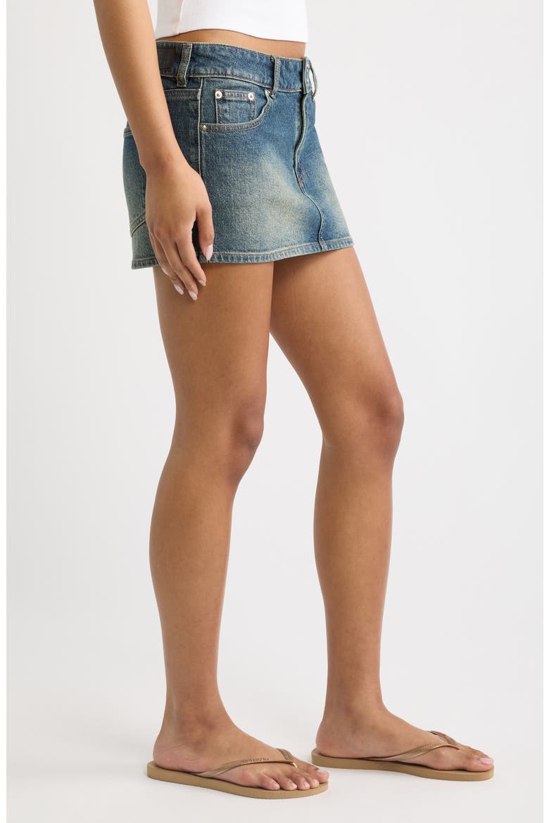 Piper Stretch Cotton Denim Miniskirt, Alternate, color, INDIGO
