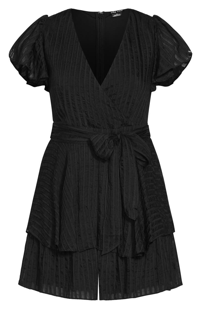 City Chic First Date Stripe Romper, Alternate, color, 