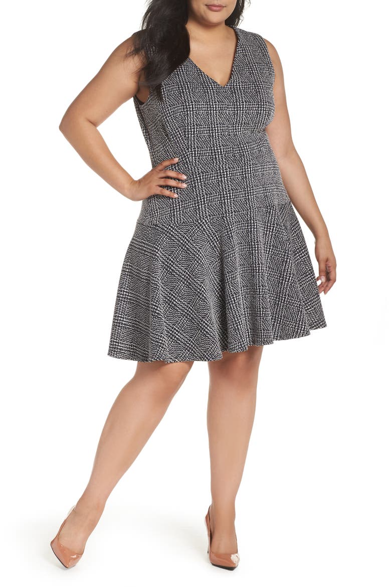 Drop Waist Sleeveless Dress, Main, color, NAVY/ IVORY
