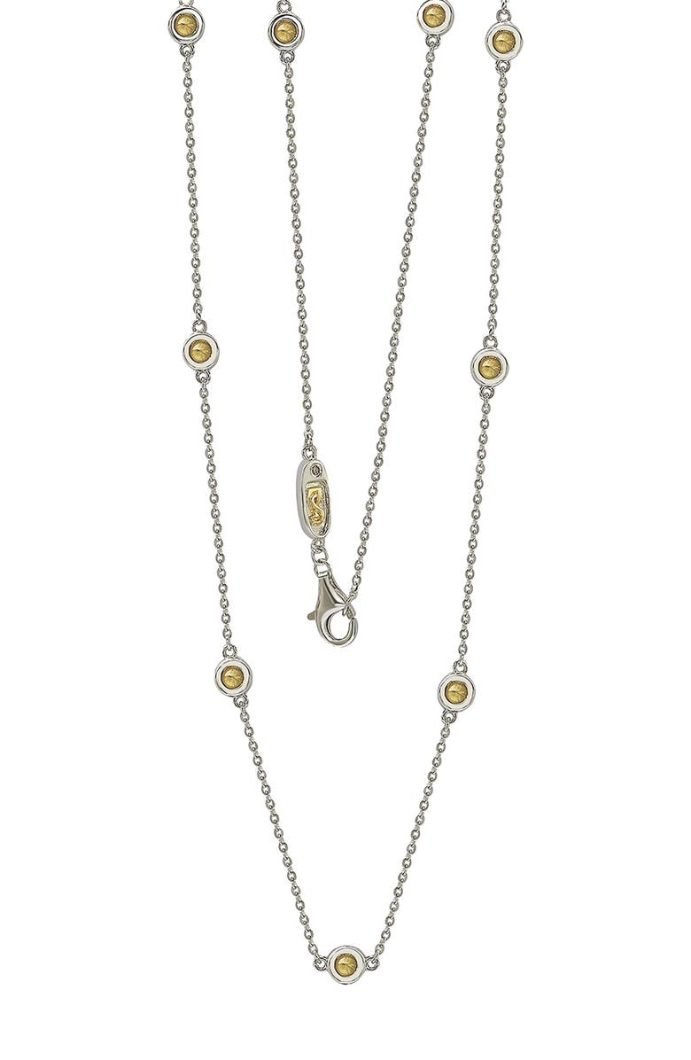 SUZY LEVIAN Sterling Silver Sapphire Station Necklace, Alternate, color, Yellow
