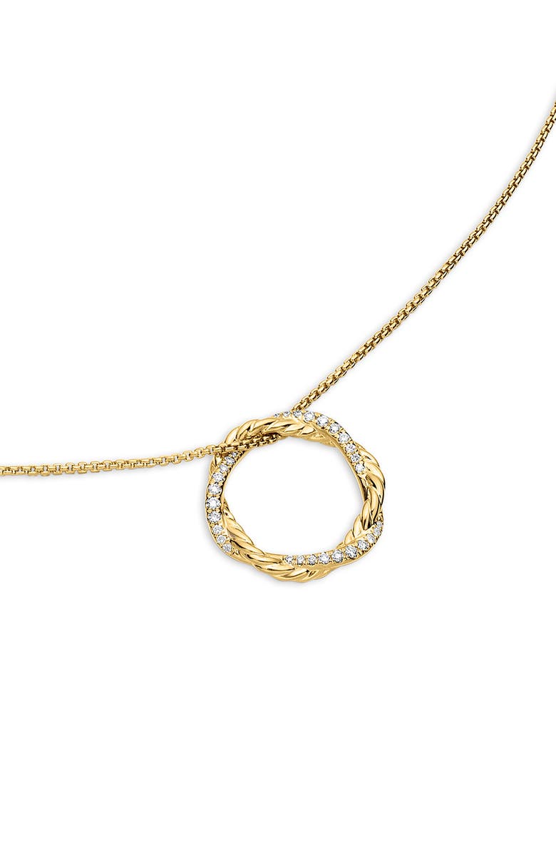 David Yurman Petite Infinity Pendant Necklace in 18K Gold with Pavé Diamonds, Alternate, color, Diamond/ Yellow Gold