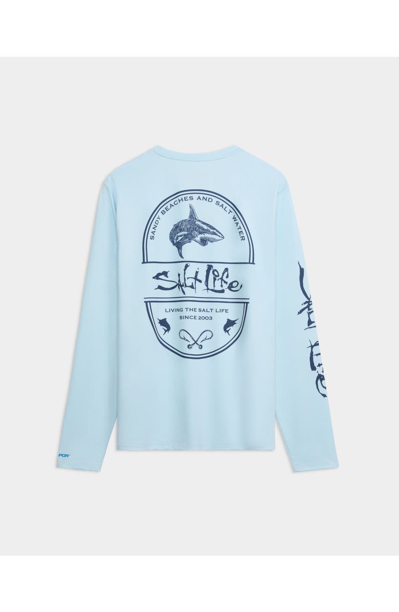Salt Life Salt Water Perforated Tee, Alternate, color, Aquamarine