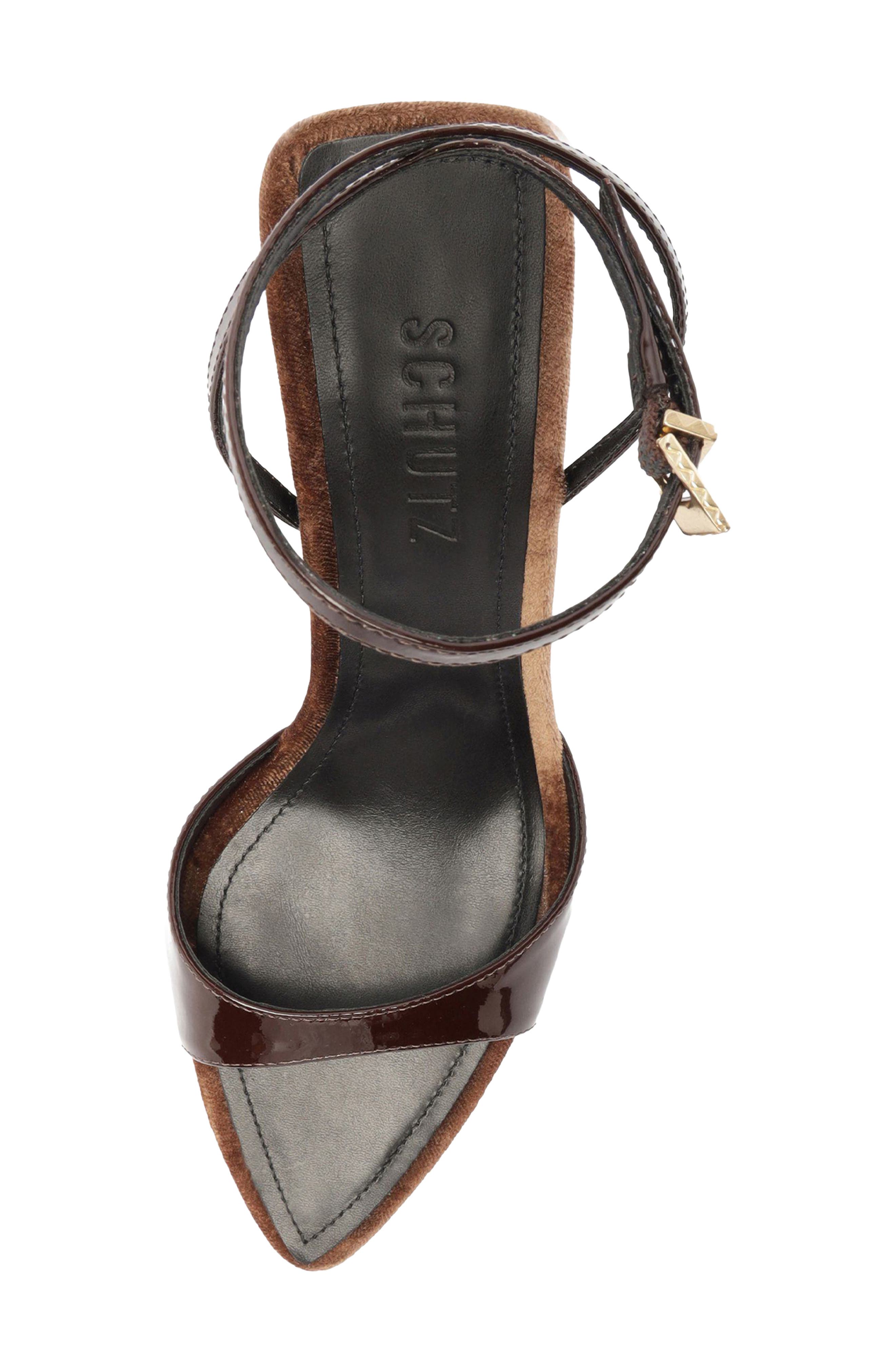 Elodie Ankle Strap Pointed Toe Wedge Sandal, Alternate, color, MAPLEWOOD