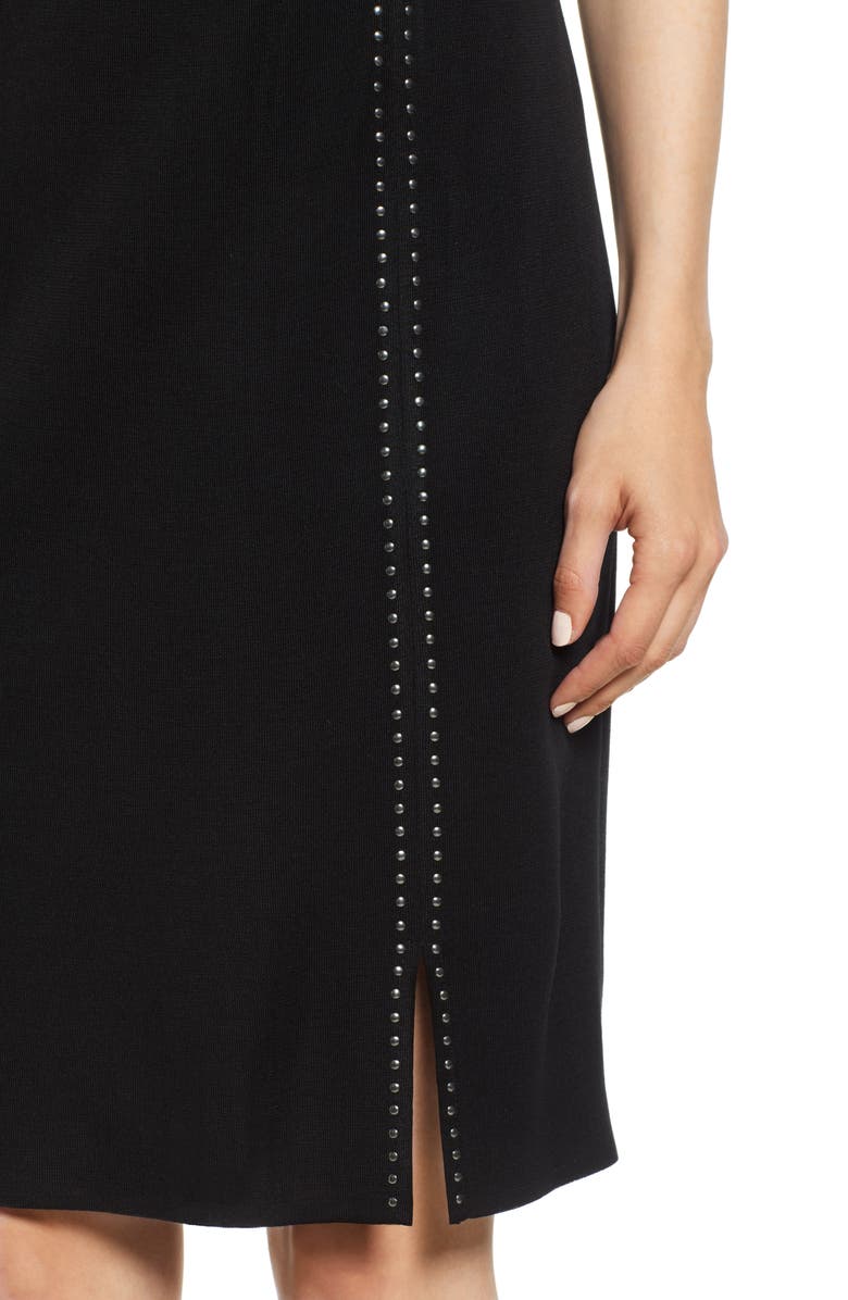 Ming Wang Studded Knit Skirt, Alternate, color, 
