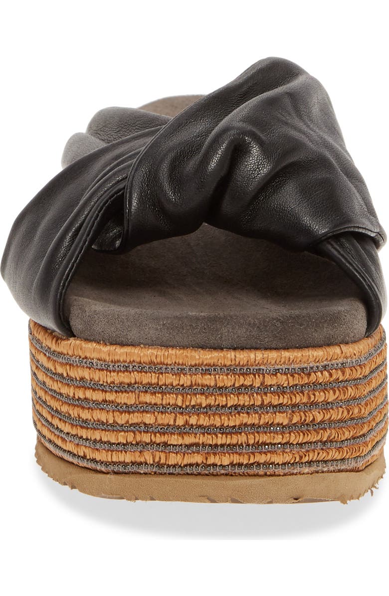 Brunello Cucinelli Raffia Platform Slide Sandal, Alternate, color,