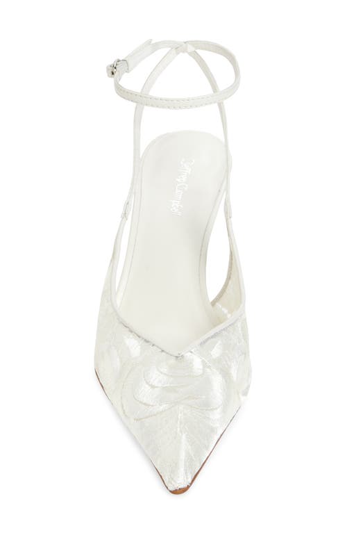 Jeffrey Campbell Exec Ankle Strap Pointed Toe Pump In Ivory