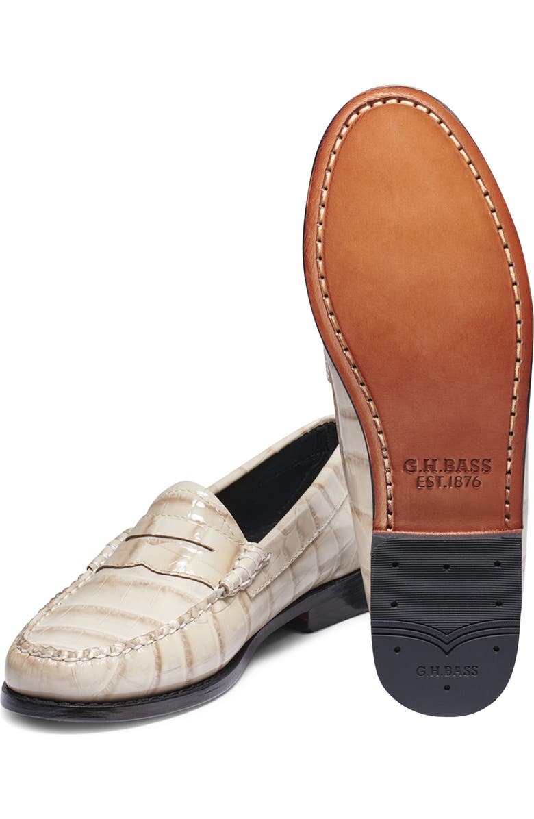 G.H.BASS Whitney Croc Embossed Penny Loafer, Alternate, color,