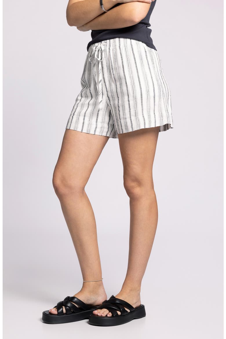 Jane Stripe Drawstring Shorts, Alternate, color, WHITE BLACK