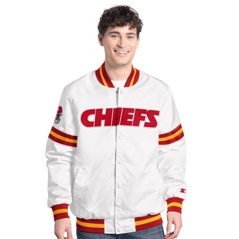 Men's Starter  White Kansas City Chiefs Scout Full-Snap Varsity Jacket