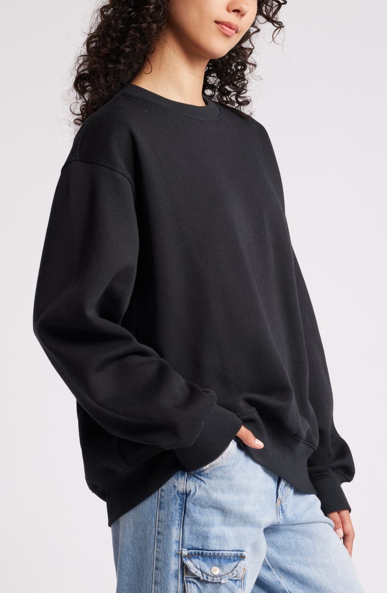 BP. Fleece Detail Oversize Crewneck Sweatshirt, Alternate, color, 