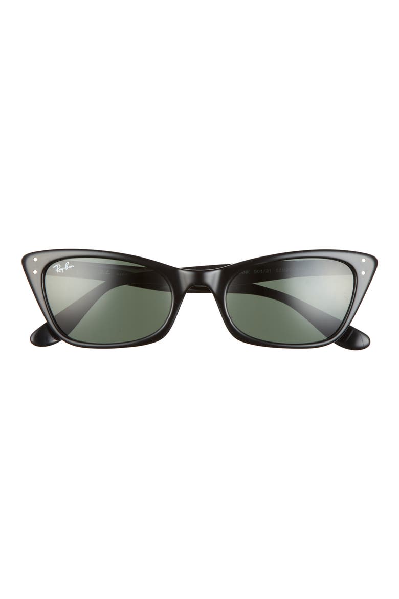 52mm Transparent Cat Eye Sunglasses, Main, color, BLACK/ GREEN