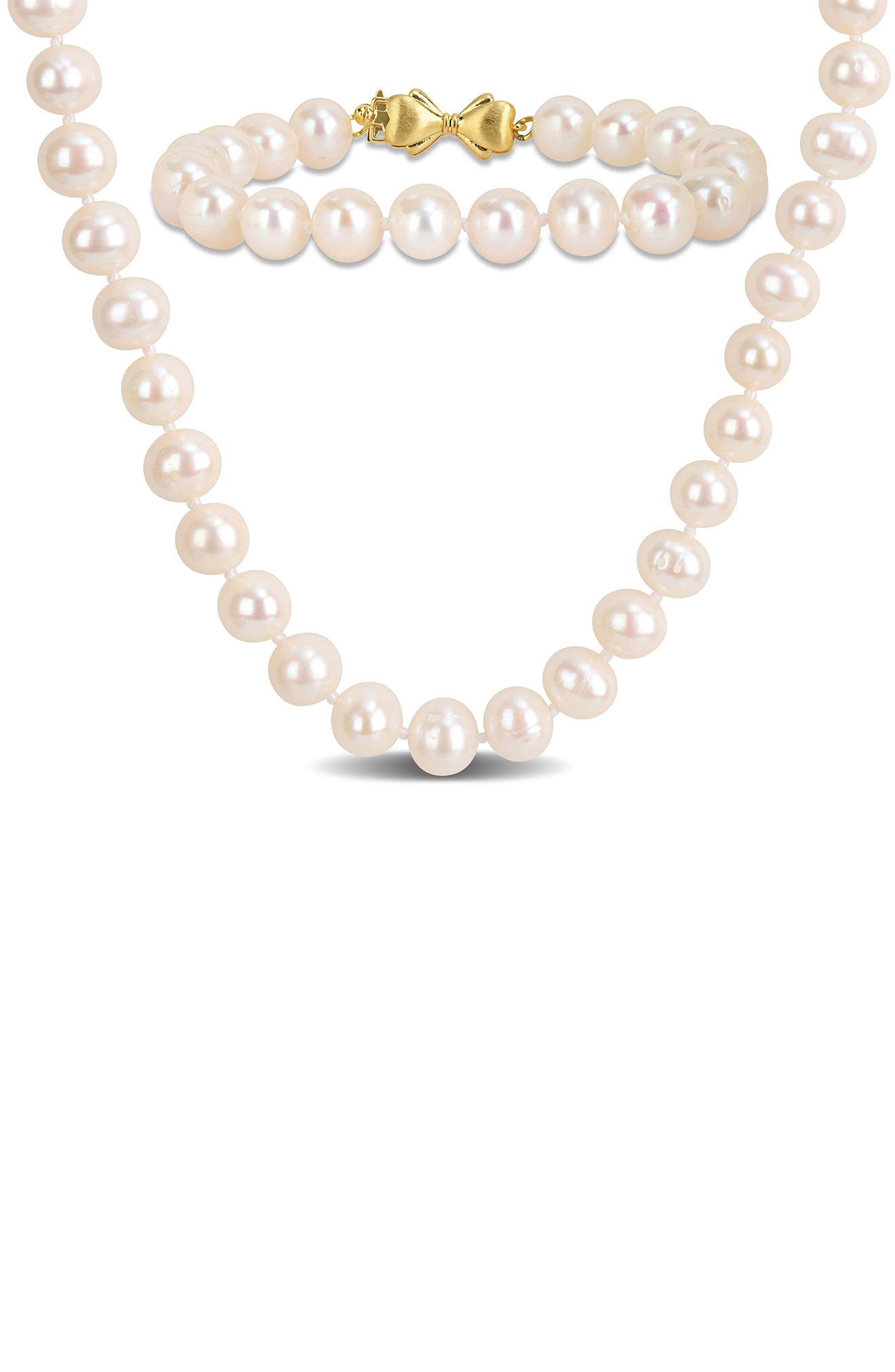 DELMAR Cultured Pearl Necklace & Bracelet Set, 7.5–8.5mm