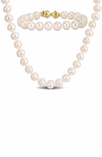 Cultured Pearl Necklace & Bracelet Set, 7.5–8.5mm