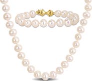 DELMAR Cultured Pearl Necklace & Bracelet Set, 7.5–8.5mm