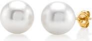 The Pearl Source 9mm South Sea Round Pearl Stud Earrings