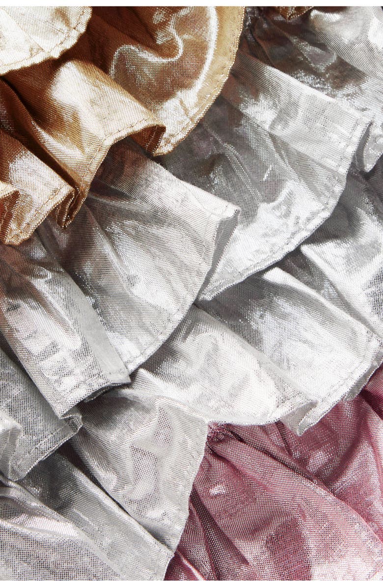 Mini Boden Kids' Metallic Tiered Jacket, Alternate, color, Metallic Colourblock