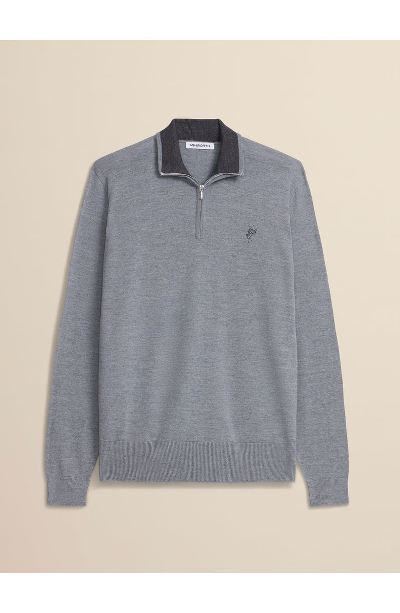 ASHWORTH GOLF Extrafine Merino 1/4 Zip, Main, color, Silver