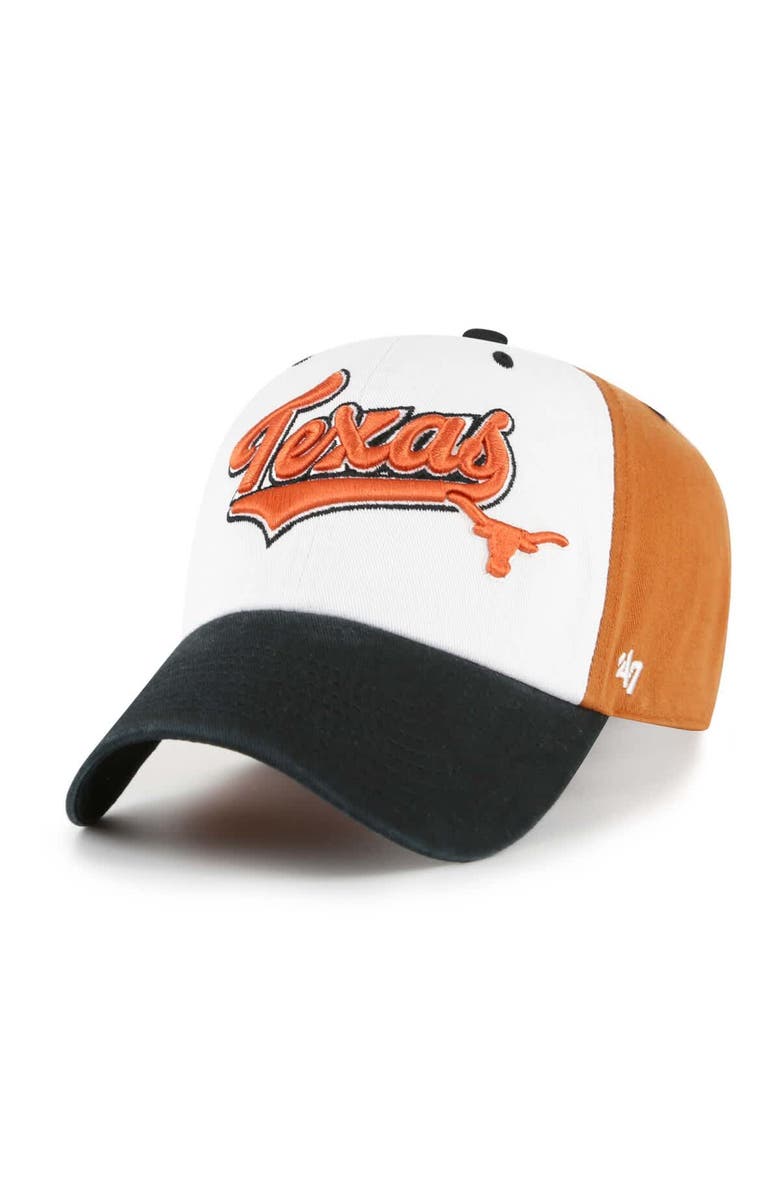 '47 Youth '47 Burnt Orange Texas Longhorns Scooter Clean Up Adjustable Hat, Main, color, White