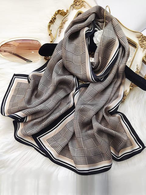 Mulberry Silk Printed Long Rectangle Shawl Scarf