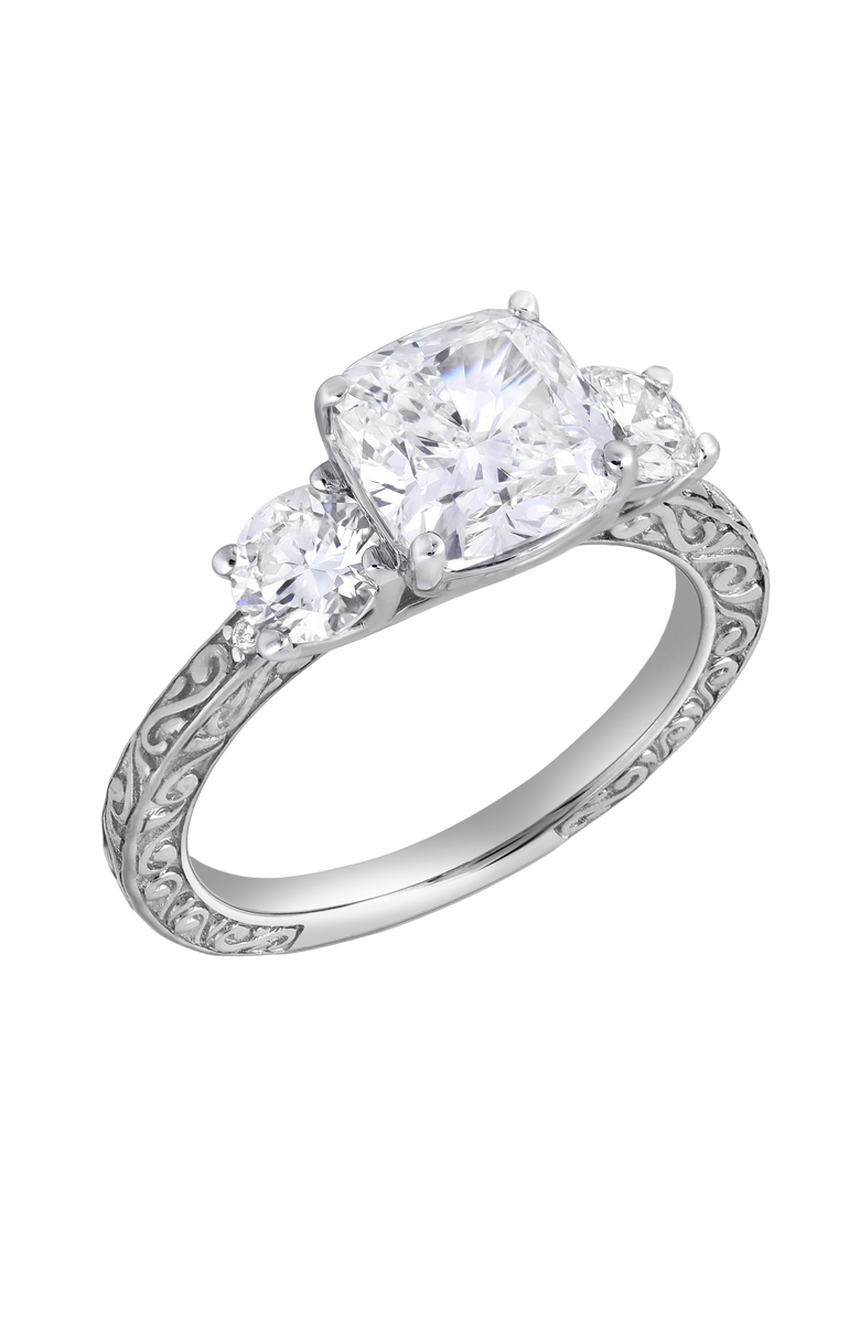 LuvMyJewelry Zarelle 14K Gold 2.65 Ct Cushion Lab Grown Diamond Engagement Ring, Alternate, color, 14K White Gold