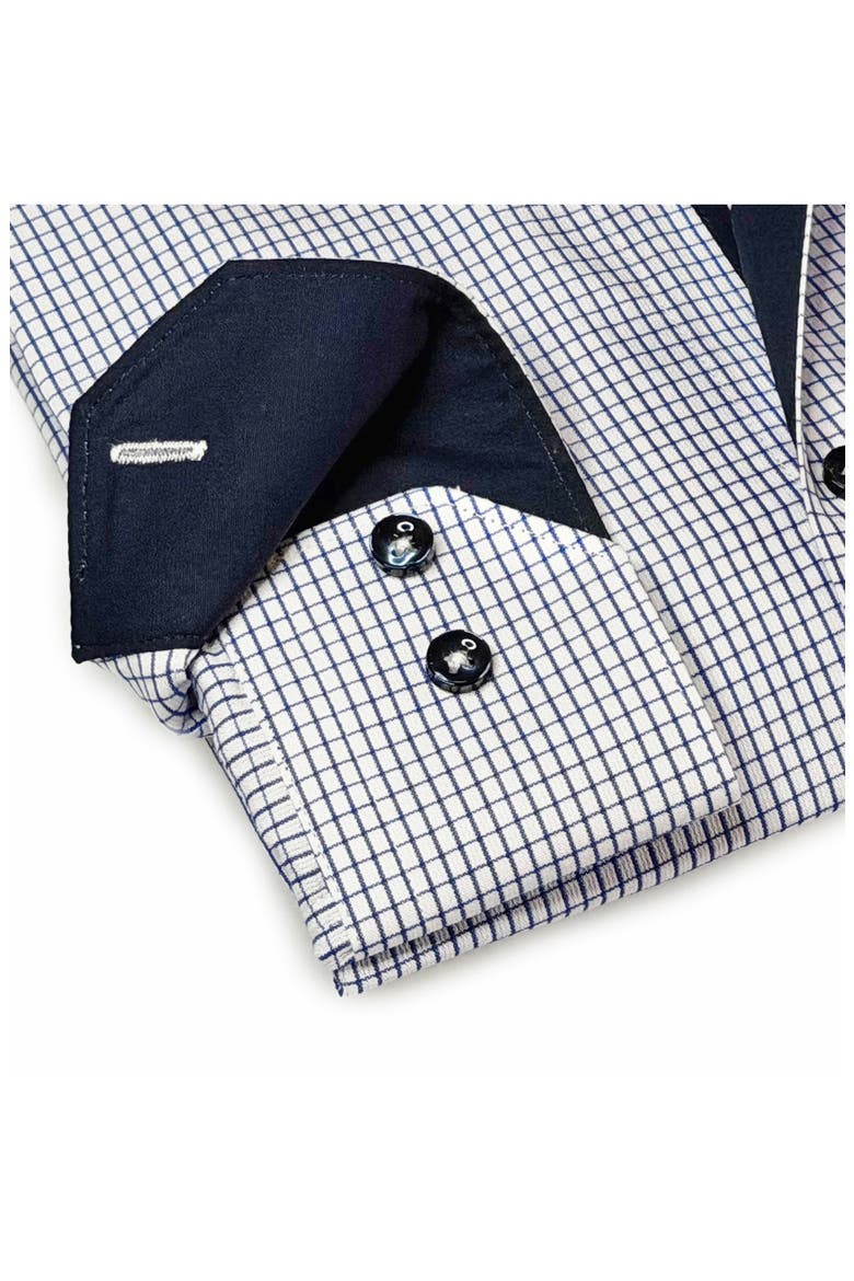 Checked Long Sleeve Cotton Shirt, Alternate, color, BLUE CHECK