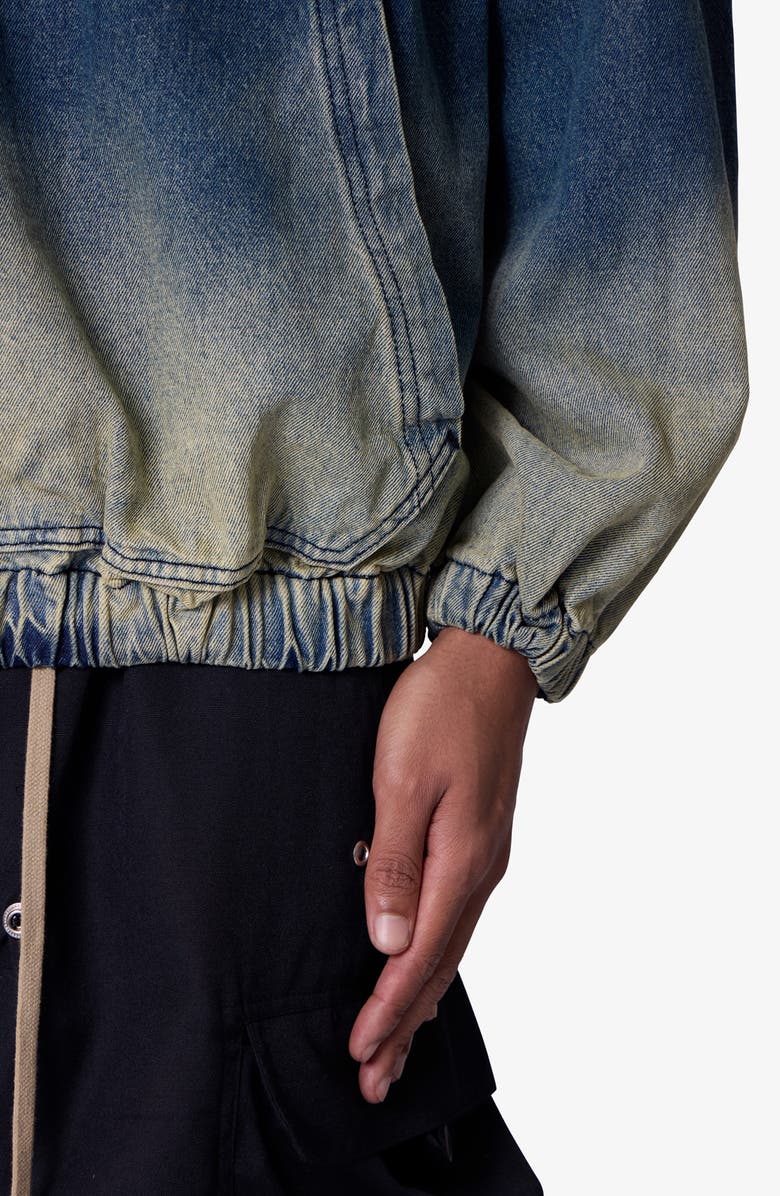 mnml Sludge Denim Quarter Zip Jacket, Alternate, color, Blue/ Green